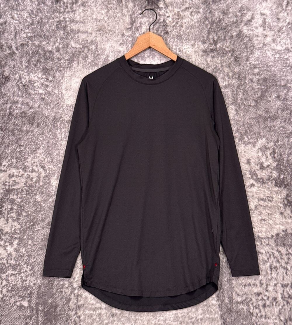 ASRV Shirt Small Mens Gray Long Sleeve Silver Lite Athletic Performance